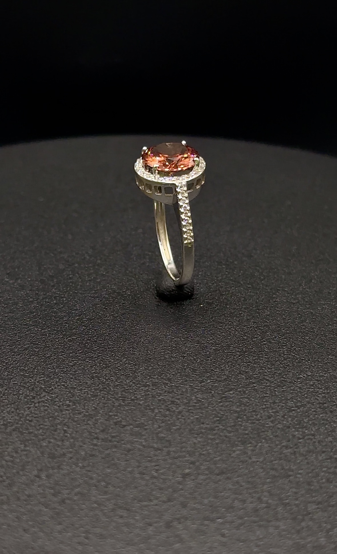 Каблучка з натуральним цирконом і фіанітами 16r - Зображення 3