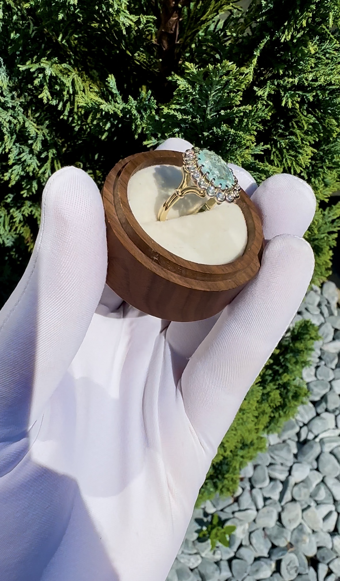 Каблучка з турмаліном Paraiba (Sugar Neon) і діамантами ✨ - Зображення 4