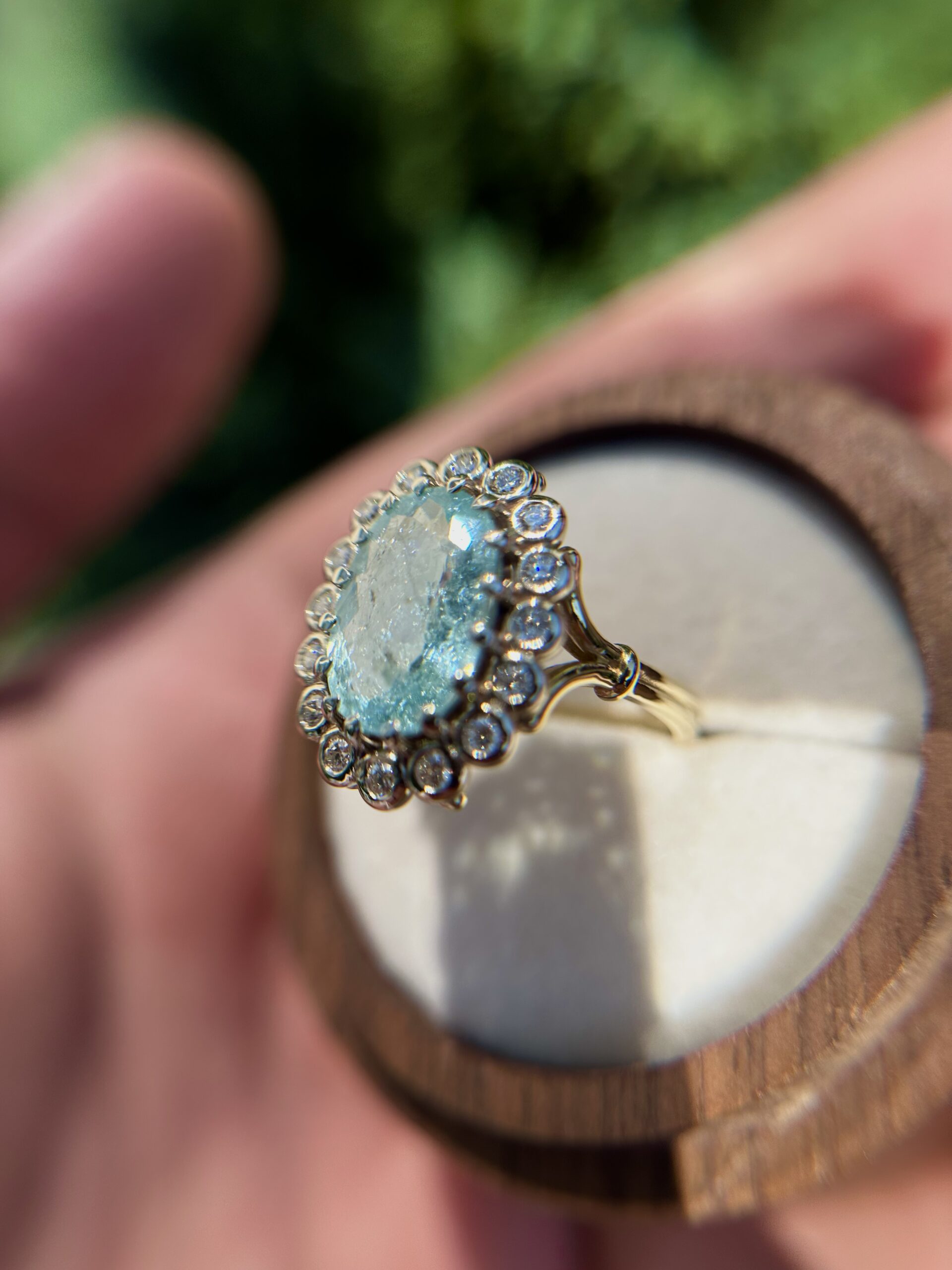 Каблучка з турмаліном Paraiba (Sugar Neon) і діамантами ✨ - Зображення 3