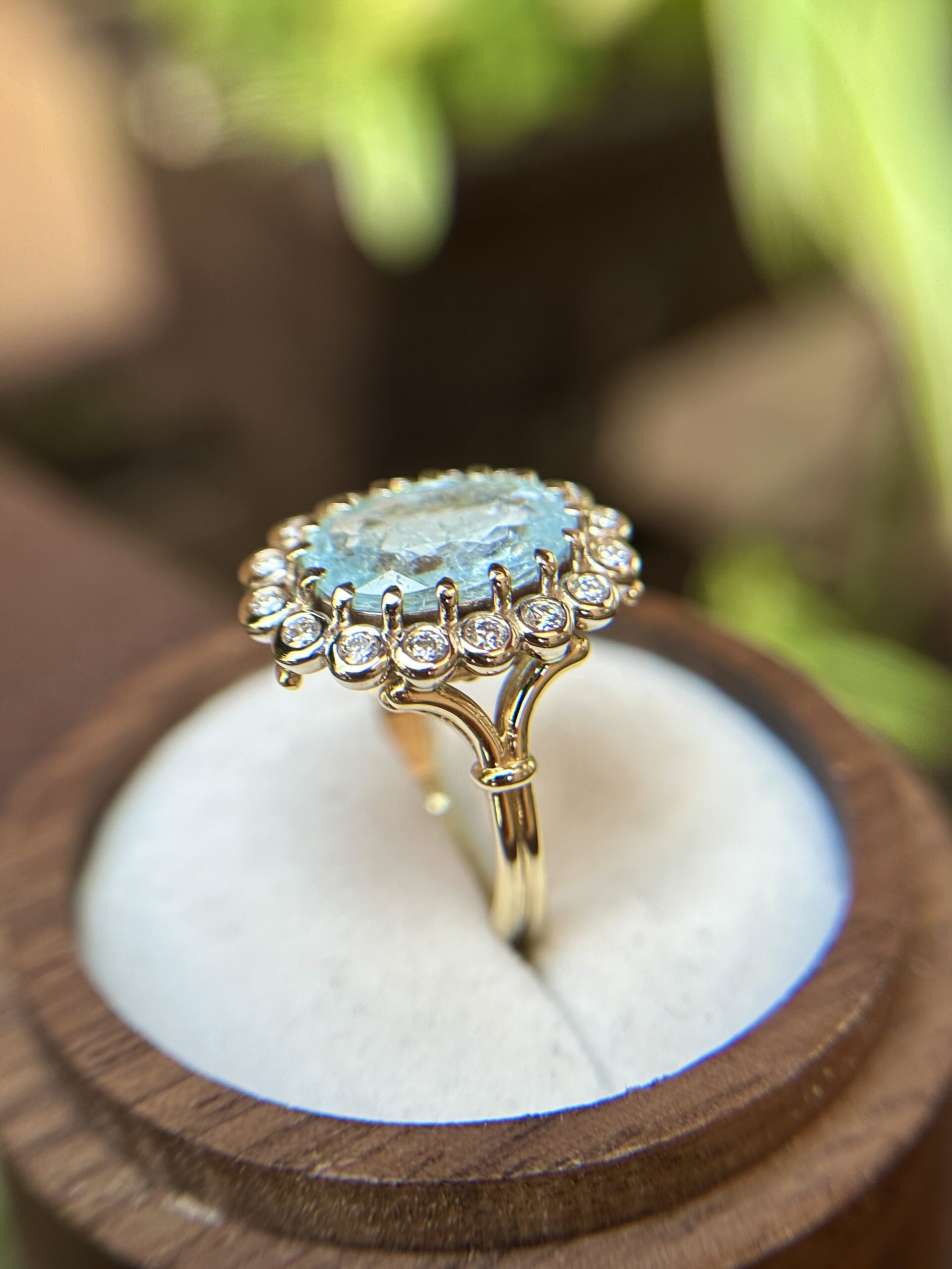 Каблучка з турмаліном Paraiba (Sugar Neon) і діамантами ✨ - Зображення 2